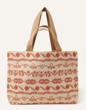 Print Jute Shopper Bag, , large