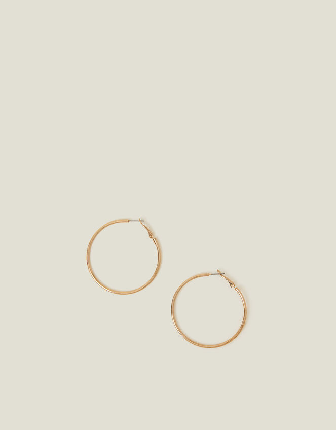 Medium Simple Hoops, Gold (GOLD), large