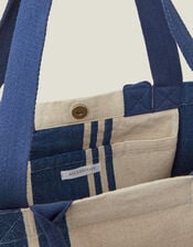 Stripe Canvas Shopper Bag, , large