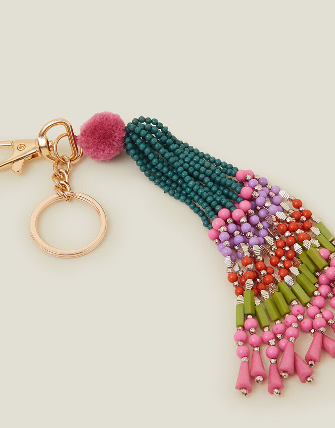 Beaded Tassel Keyring, , large