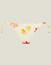 Floral Tie Side Bikini Bottoms, Ivory (IVORY), large