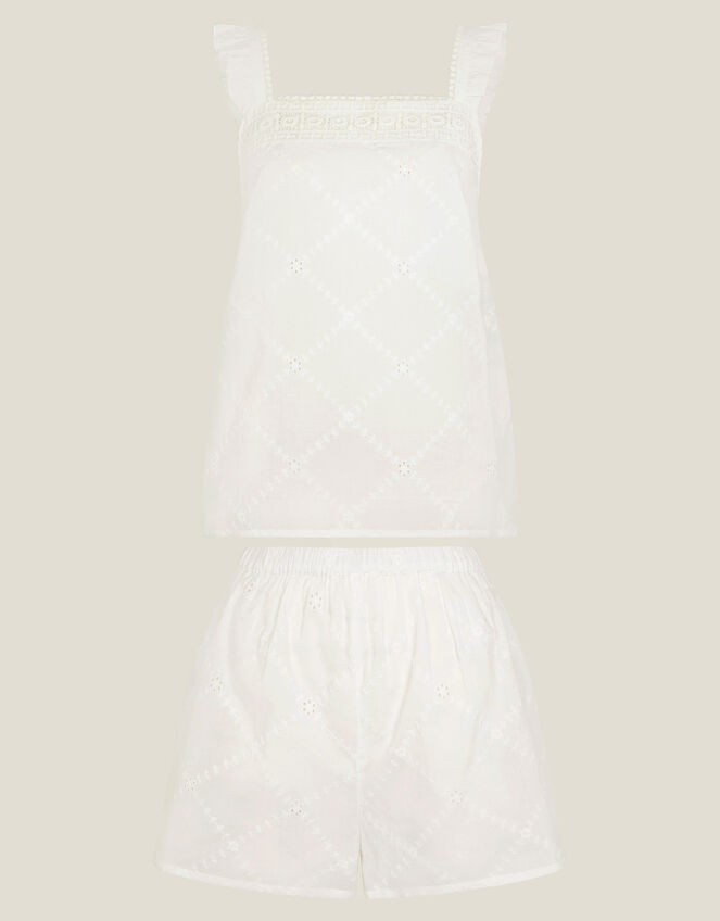 Broderie Pyjama Set, Ivory (IVORY), large