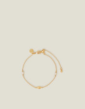 14ct Gold-Plated Pearl Station Bracelet, , large