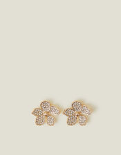 Pave Flower Stud Earrings, , large