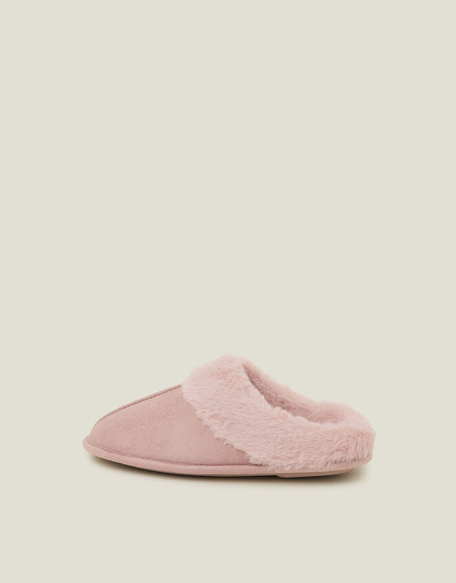 Faux Fur Mule Slippers, Pink (PINK), large