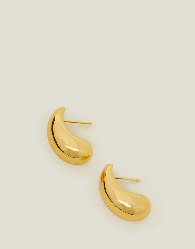 14ct Gold-Plated Large Teardrop Earrings, , large
