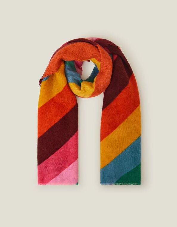 Rainbow Stripe Blanket Scarf, , large