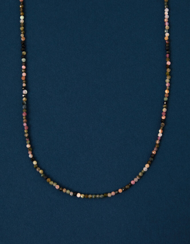 14ct Gold-Plated Tourmaline Bead Necklace, , large