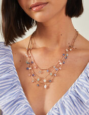 Bead Drop Layered Necklace, , large