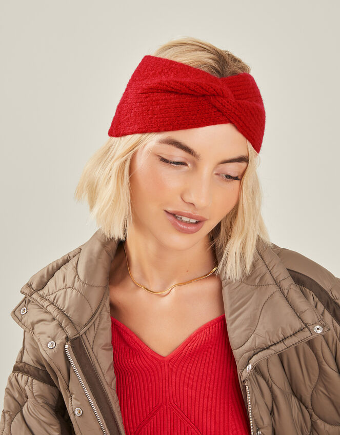 Soft Knit Bando Headband, Red (RED), large