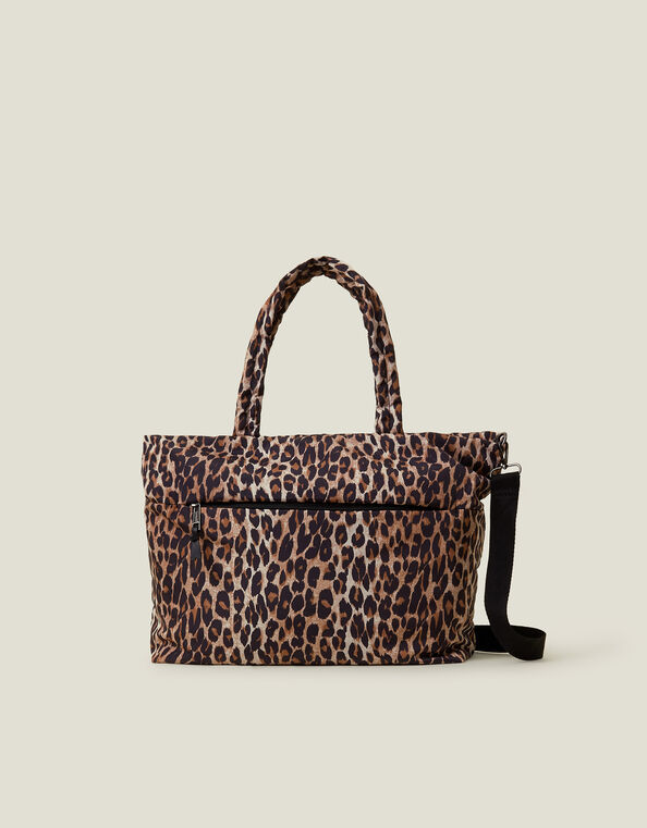 Leopard Print Shopper Tote Bag, , large