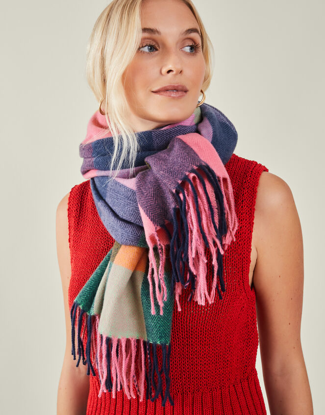 Colour Block Blanket Scarf, , large