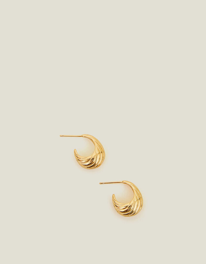 14ct Gold-Plated Twisted Teardrop Earrings, , large