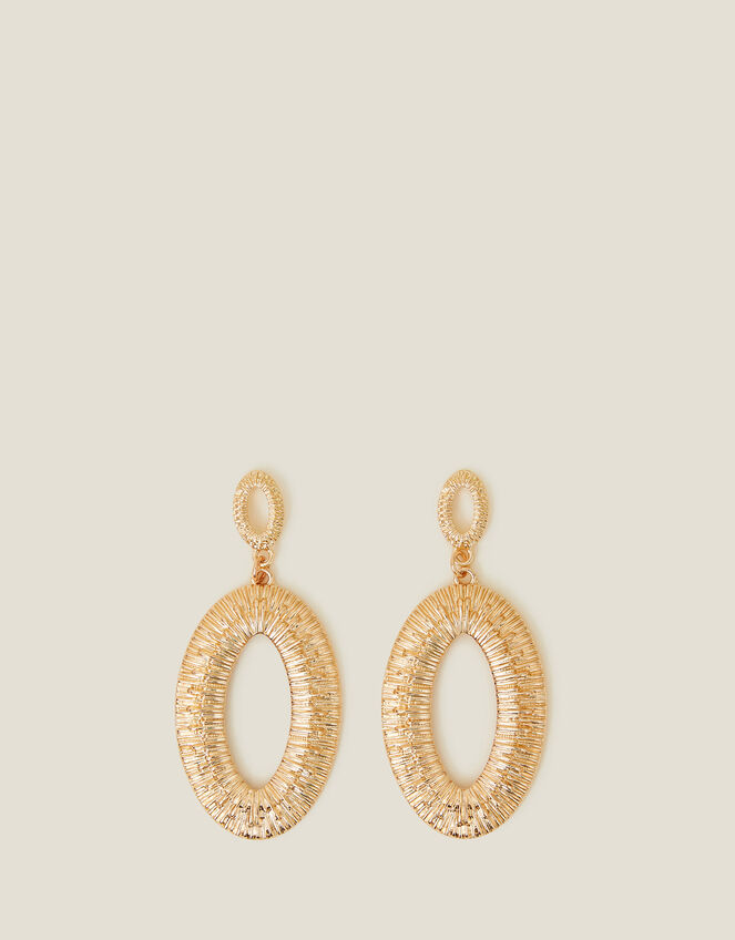 Oval Drop Earrings, , large