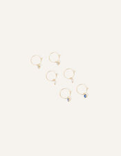 Gem Hoop Earrings Set of Three, , large