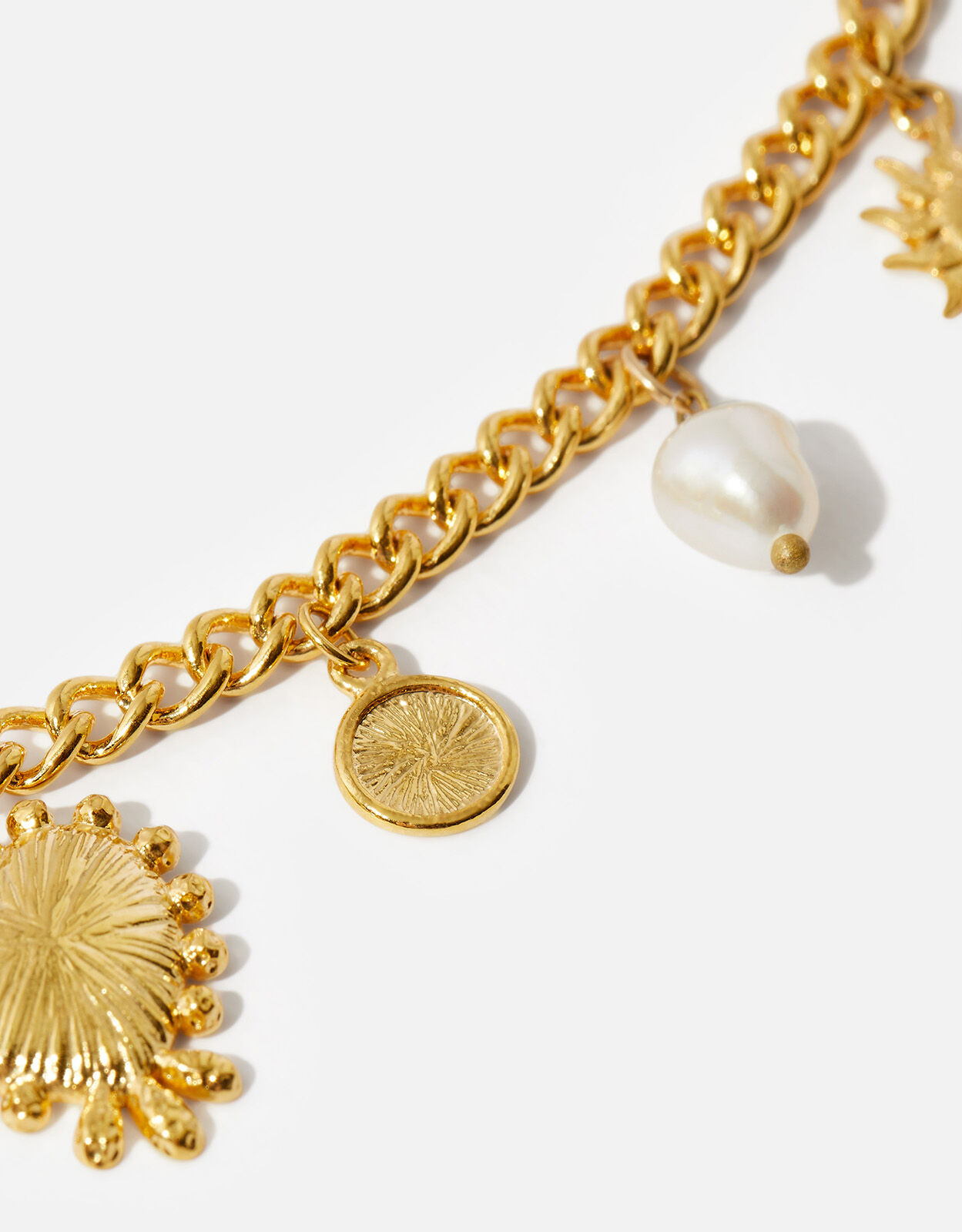 14ct Gold-Plated Rose Quartz Stone Charm Bracelet | Z for Accessorize |  Accessorize UK