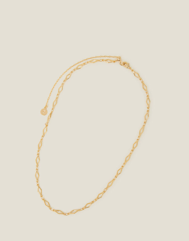 14ct Gold-Plated Diamond Cut-Out Chain, , large