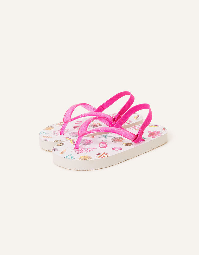 Girls Shell Print Flip Flops Multi | Girls flip flops & Sandals ...