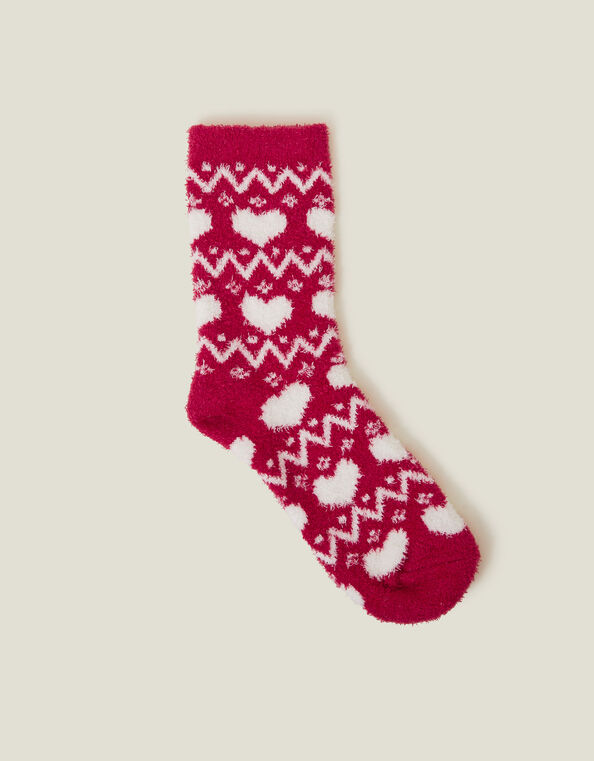 Heart Fair Isle Cosy Socks, , large