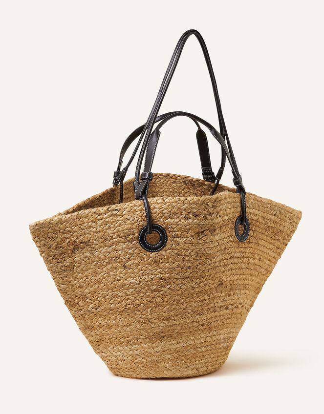 Large Jute Winged Beach Bag, , large