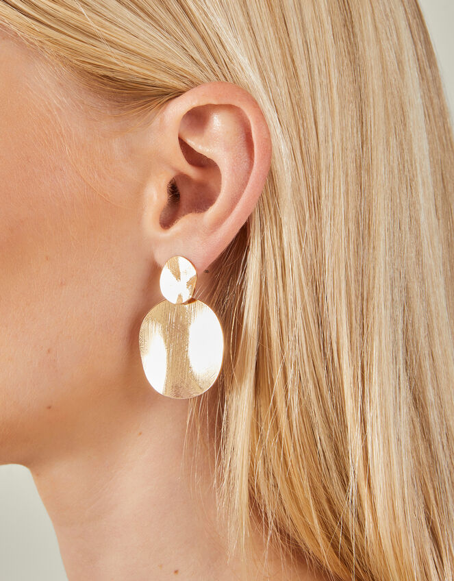 Big Disc Short Drop Earrings, , large