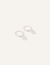Sterling Silver Mixed Stone Charm Hoops, , large