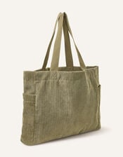 Cord Shopper Bag, Green (KHAKI), large