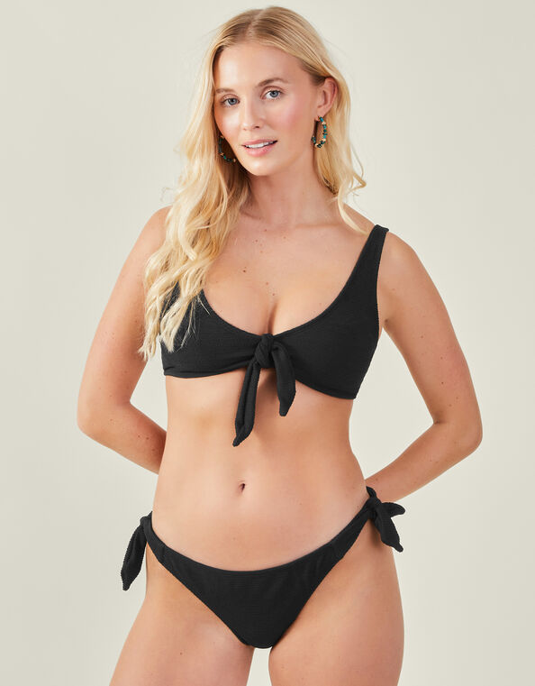 Bunny Tie Bikini Top, Black (BLACK), large