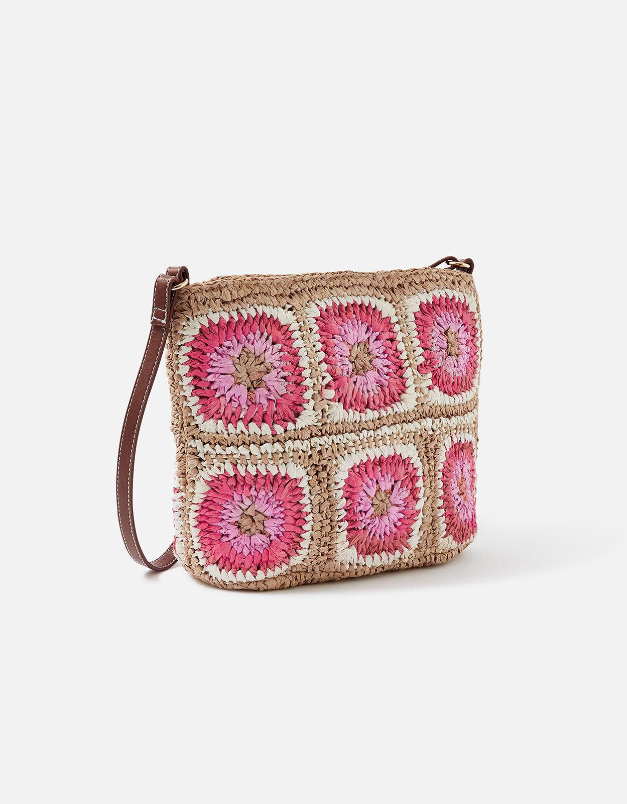 Crochet Raffia Cross-Body Bag