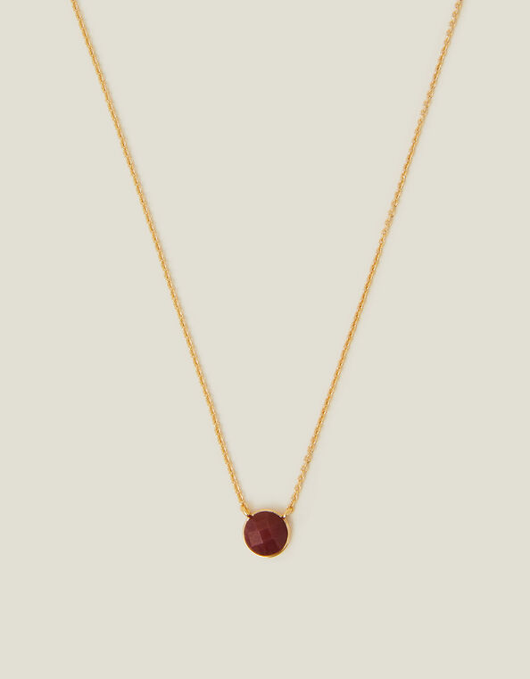 14ct Gold-Plated Birthstone Pendant Necklace, Gold (GOLD), large