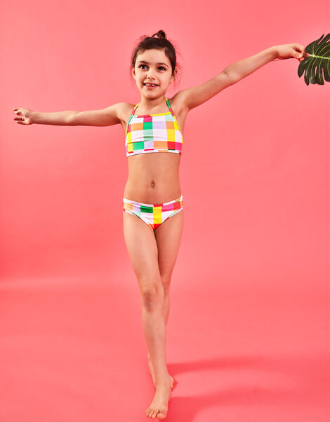 Girls Reversible Check Bikini, Multi (BRIGHTS MULTI), large