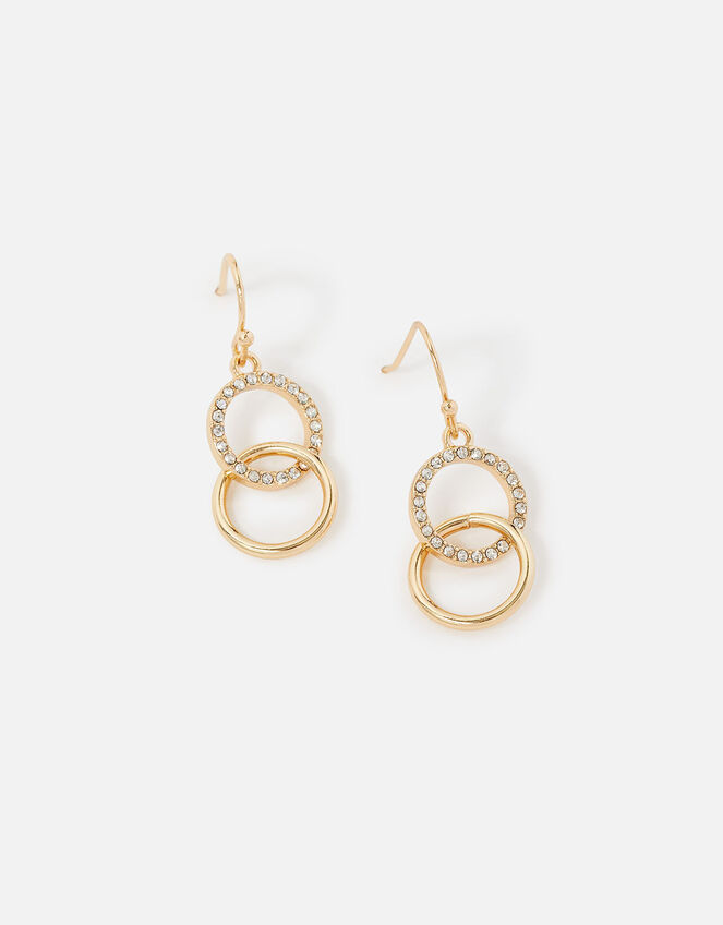 Linked Circle Short Drop Earrings Gold | Drops | Accessorize UK