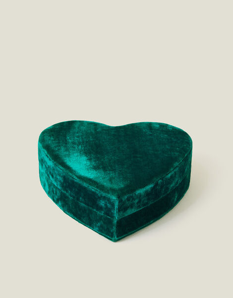 Velvet Heart Jewellery Box, Teal (TEAL), large