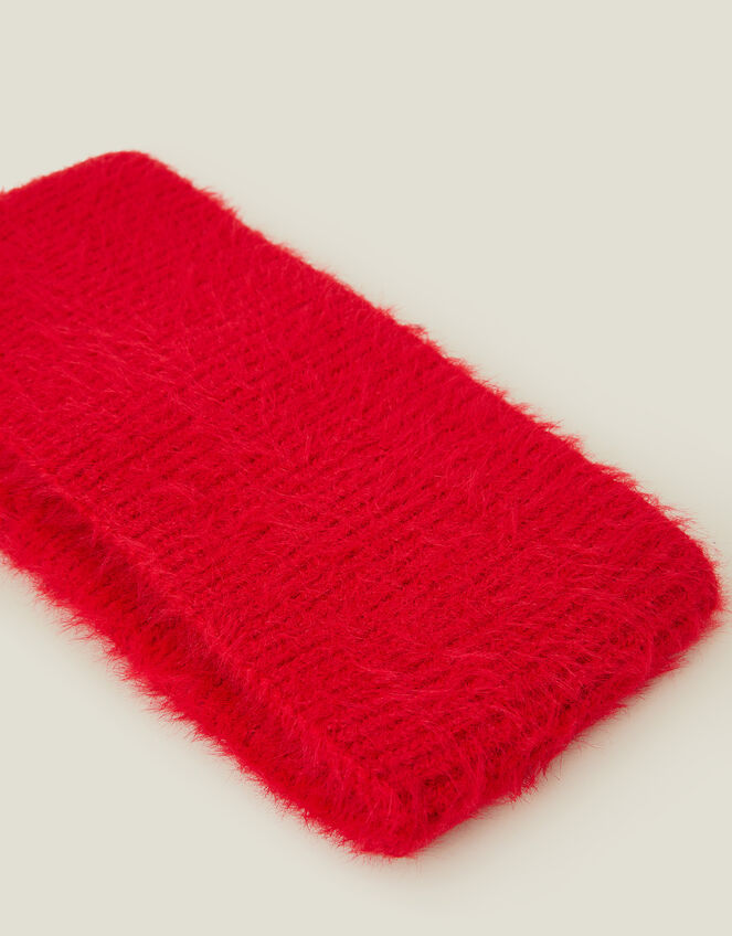 Fluffy Bando Headband, Red (RED), large