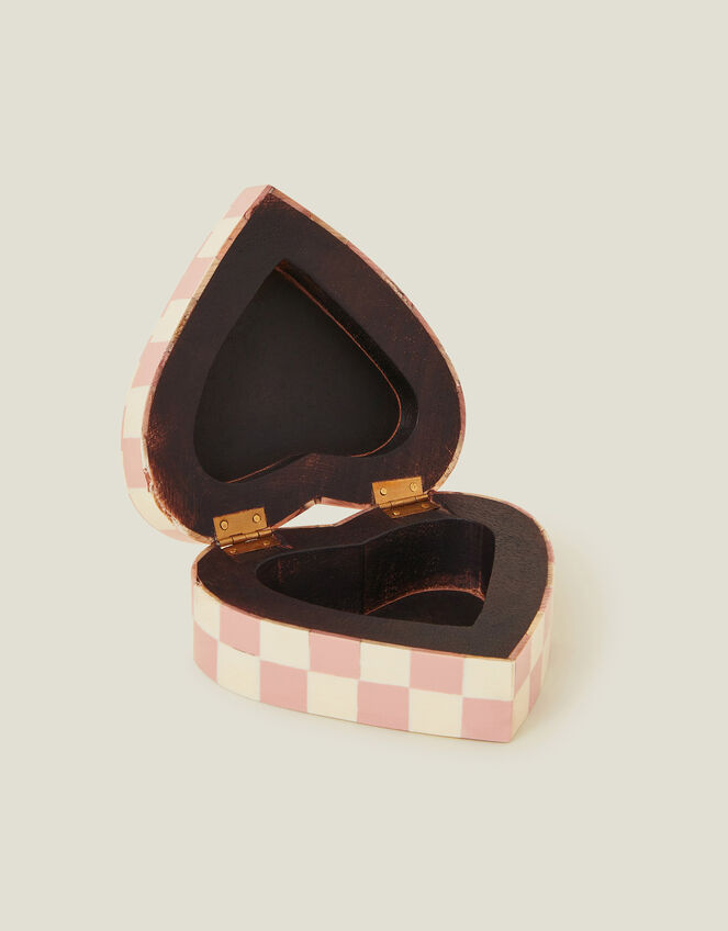 Checkerboard Heart Trinket Box, , large