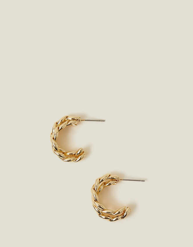 Double Chain Hoop Earrings, , large