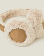 Faux Fur Suedette Earmuffs, , large