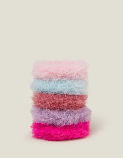 5-Pack Girls Fluffy Hair Bands , , large