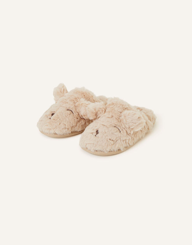 Teddy Mule Slippers, Cream (CREAM), large