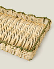 Rectangular Scalloped Wicker Tray, , large