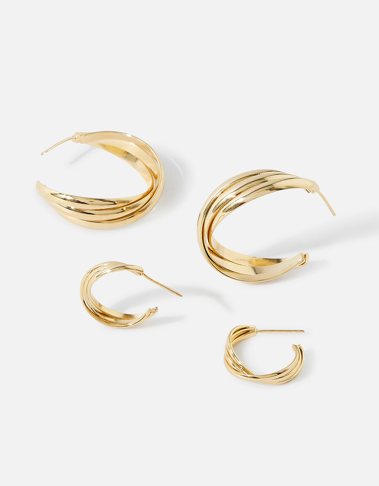 gold plated twisted hoop earrings