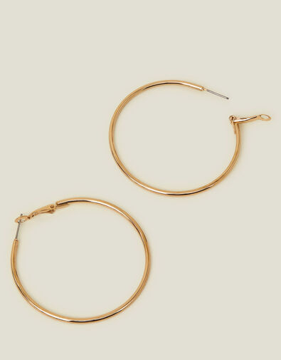 Medium Simple Hoops, Gold (GOLD), large