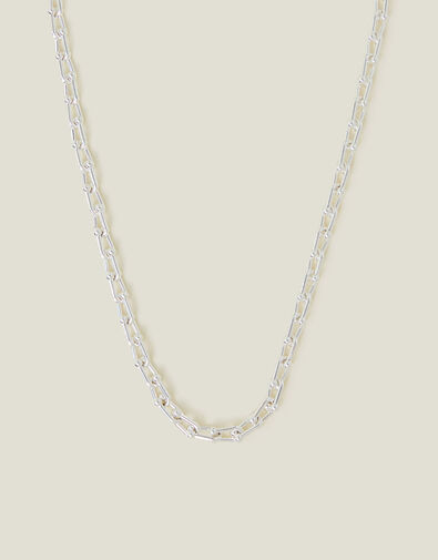 Sterling Silver-Plated Chunky Chain Necklace, , large