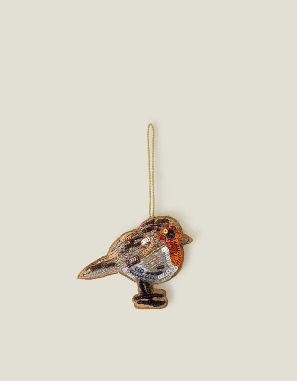 Embellished Robin Christmas Tree Decoration, , large