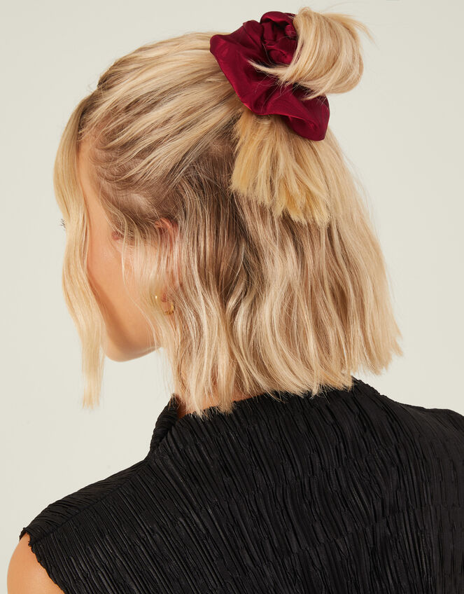 Oversized Bow Print Hair Scrunchie, , large