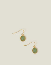 14ct Gold-Plated Aventurine Healing Stone Drop Earrings, , large