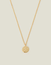 14ct Gold-Plated Diamante Star Coin Pendant Necklace, , large