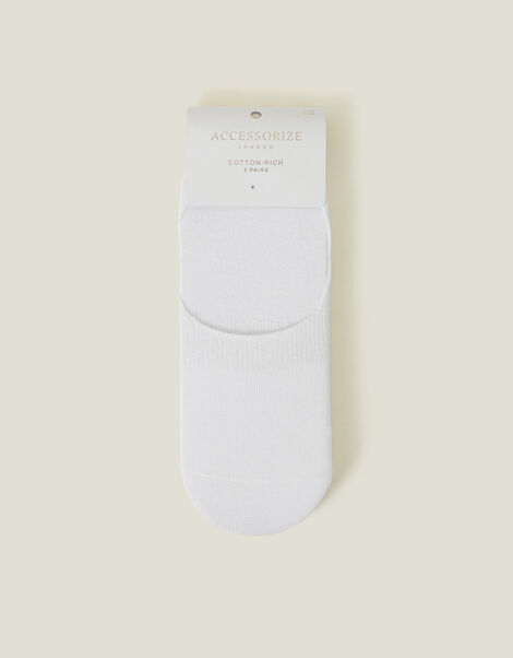 3-Pack Trainer Socks, White (WHITE), large