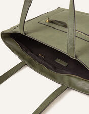 Front Pocket Tote Bag, Green (KHAKI), large