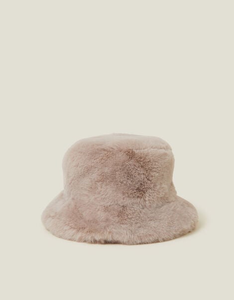 Faux Fur Bucket Hat, Natural (NATURAL), large